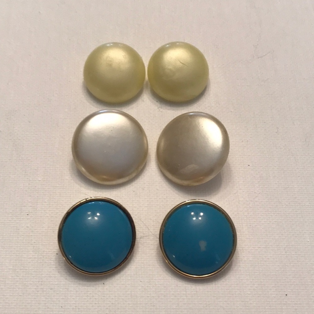 Vintage Round Earrings Set of Three